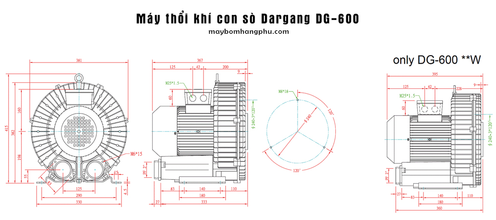 Cấu tạo máy thổi khí con sò Dargang DG-600